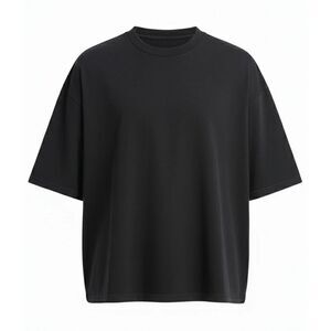 Awdis Mens Boxy Heavyweight Cropped T-Shirt / Deep Black